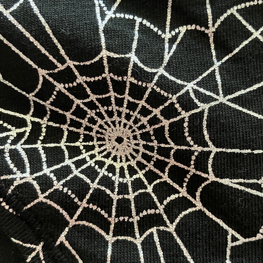 Pink VS Halloween spider web panties black silver size M